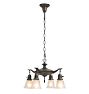 Vintage Classical Revival 4 Light Pan and Hanging Fineal Chandelier