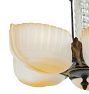 Vintage Art Deco 5 Light Chandelier with Gradient Slipper Shades and Glass Panel