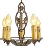 Vintage Art Deco Cast Iron Sunburst Chandelier