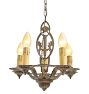 Vintage Art Deco Cast Iron Sunburst Chandelier