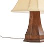Vintage Arts and Crafts Mahogany Table Lamp with Silk Shade