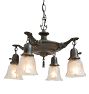 Vintage Classical Revival 4 Light Pan and Hanging Fineal Chandelier