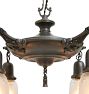 Vintage Classical Revival 4 Light Pan and Hanging Fineal Chandelier