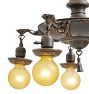 Vintage Classical Revival Aladdin Pan 5 Light Chandelier with Beading