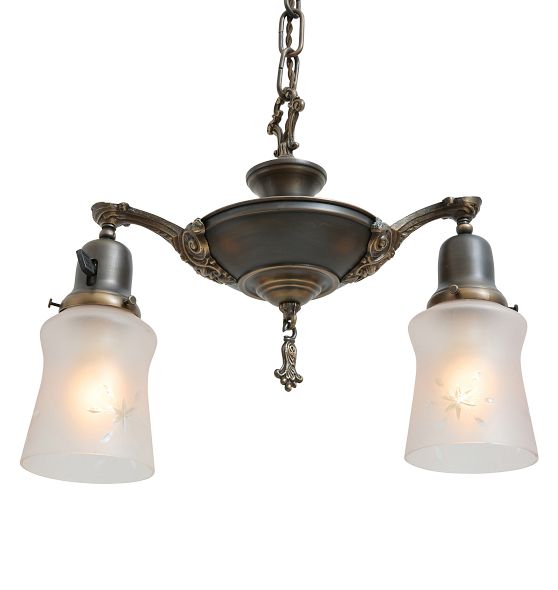 Vintage Classical Revival Alladin Pan Chandelier with Hanging Fineal by Rejuvenation