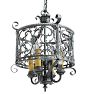 Vintage Classical Revival Early 20th Century Iron Mini Chandelier with Openwork Frame