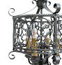 Vintage Classical Revival Early 20th Century Iron Mini Chandelier with Openwork Frame