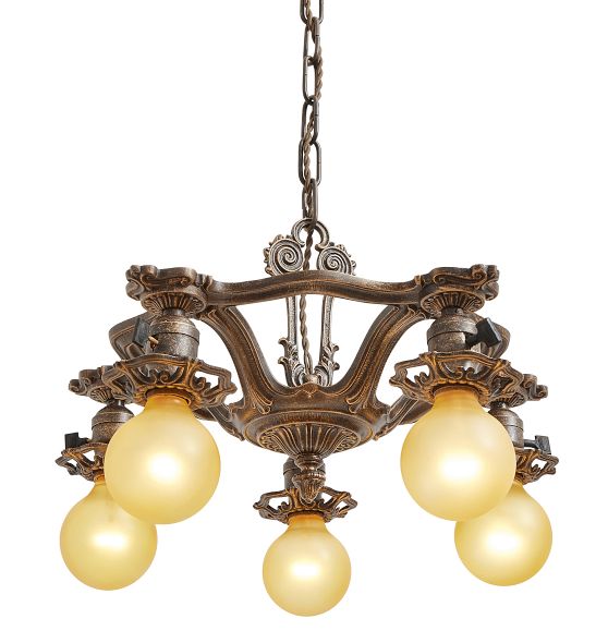 Vintage Classical Revival Organic Motif Chandelier by Rejuvenation