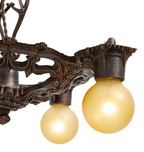 Vintage Classical Revival Ornate Cast Pan Chandelier by Rejuvenation
