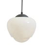 Vintage Mid Century Modern European Pendant with Large Milk Glass Shade