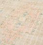 Vintage Turkish Hand-Knotted Wool Rug Floral Medallion Cream - 6 x 9-1/2ft