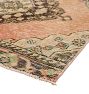 Vintage Turkish Hand-Knotted Wool Runner Medallion Coral 12 x 3ft