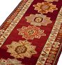 Vintage Turkish Hand-Knotted Wool Runner Medallion Orange 12-1/2 x 3ft