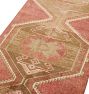 Vintage Turkish Hand-Knotted Wool Runner Medallion Red 13 x 3ft