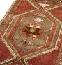 Vintage Turkish Hand-Knotted Wool Runner Medallion Rust 12-1/2 x 3ft