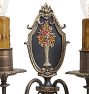 Vintage Victorian Painted Floral Bouquet Sconce