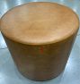 Open Box: Britton Leather Round Ottoman (22") - Statesville Leather Carmel