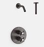 Connor Shower Set Thermostatic Rain Shower Trim Cross Handle w/ 6in Arm OB
