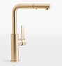Corsano Blade Handle Pull Out Kitchen Faucet, Satin Bronze PVD