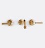 Montecito Lever Handle Widespread Wall Mount Faucet, 6.5" - Satin Bronze PVD PVD