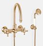 Miramar Wall Mounted Tub Filler With Handshower, Satin Bronze PVD