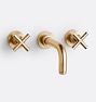 Tiburon Cross Handle Wall Mount Faucet, 6.5" - Satin Bronze PVD PVD