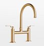Descanso Works Bridge Kitchen Faucet, Satin Bronze PVD PVD