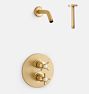 Connor Shower Set Thermostatic Rain Shower Trim Cross Handle w/ 6in Arm CP
