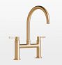 Corsano Bridge Kitchen Faucet, Blade Handle - Satin Bronze PVD PVD