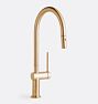 La Spezia Pull Down Kitchen Faucet with Button Sprayer, Satin Bronze PVD