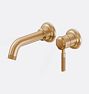 Descanso Knurled Lever Single Handle Wall Mount Faucet, 6.5" - Satin Bronze PVD PVD