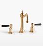 Montecito Black Lever Handle Widespread Bathroom Faucet, Satin Bronze PVD PVD