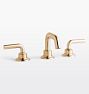 Descanso Short Spout Smooth Lever Widespread Bathroom Faucet, Satin Bronze PVD