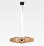 Lanai 25in Single Tier Chandelier 3 Light Black Natural Fiber