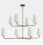Ansel 46" 8-Light Double Tier Chandelier, Metal Shades