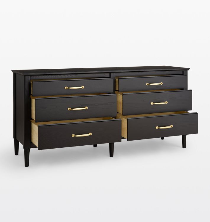 west elm black dresser Paris 6 Drawer with Reeded Drawer Fronts Made in a Fair Trade Certified facility West Elm Square Cutout 6-Drawer