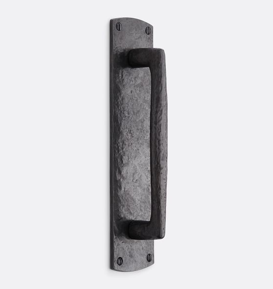 Garage Cast Bronze Bar Door Pull On Arch Plate
