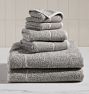 Heathered Organic Cotton Towels Set of 6 Charcoal