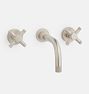 Trask Bath Faucet Widespread Wall Cross Handle BN