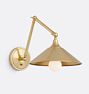 Poplar Articulating Task Sconce CP Cone 10in Shade CP