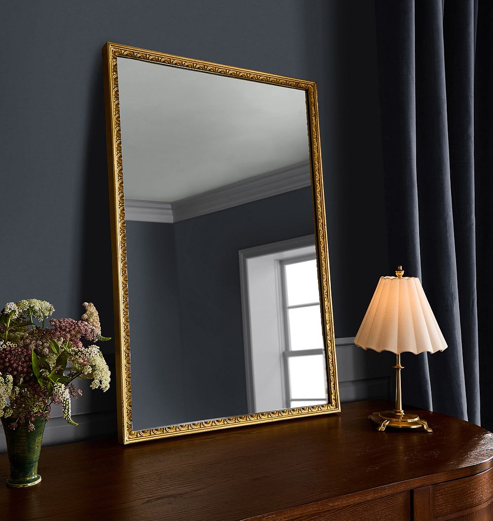 Beaded Cast Brass Frame Mirror by Rejuvenation