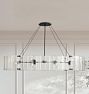Willamette 60" Linear Chandelier, Clear Glass