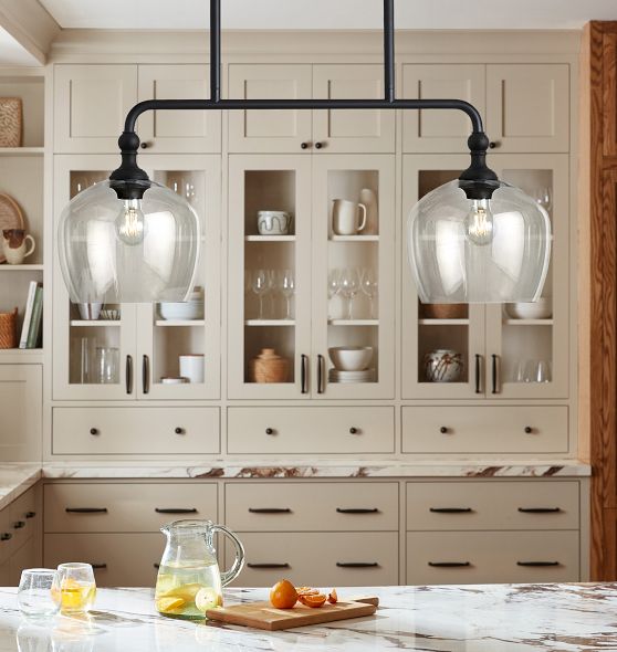Theo Double Linear Chandelier by Rejuvenation