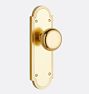 Thalia Interior Door Set, Knob - Dummy - Aged Brass