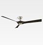 Torque Ceiling Fan, 58" - Brushed Nickel & Ebony Blades