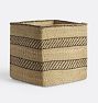 Open Box: Iringa Square Basket (11" Sq) - Black Stripe