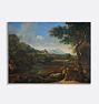 Landscape with Castle Framed Reproduction Wall Art Print 12"x9" by Gaspard Dughet