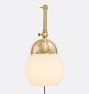 Poplar Articulating Sconce, Glass Shades