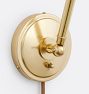 Theo Articulating Sconce, Brass Shades