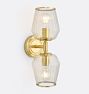 Bradshaw Linear Decorative Sconce Aged Brass Tapered Cone 6in Shade Clear